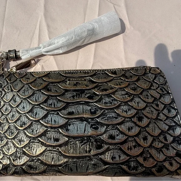 Brahmin Black and Gold Clutch with Luxurious Design - Picture 1 of 3